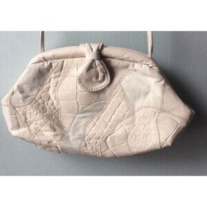 Vintage Leather Reptile Patchwork Handbag Purse Hippie Boho Park Avenue US